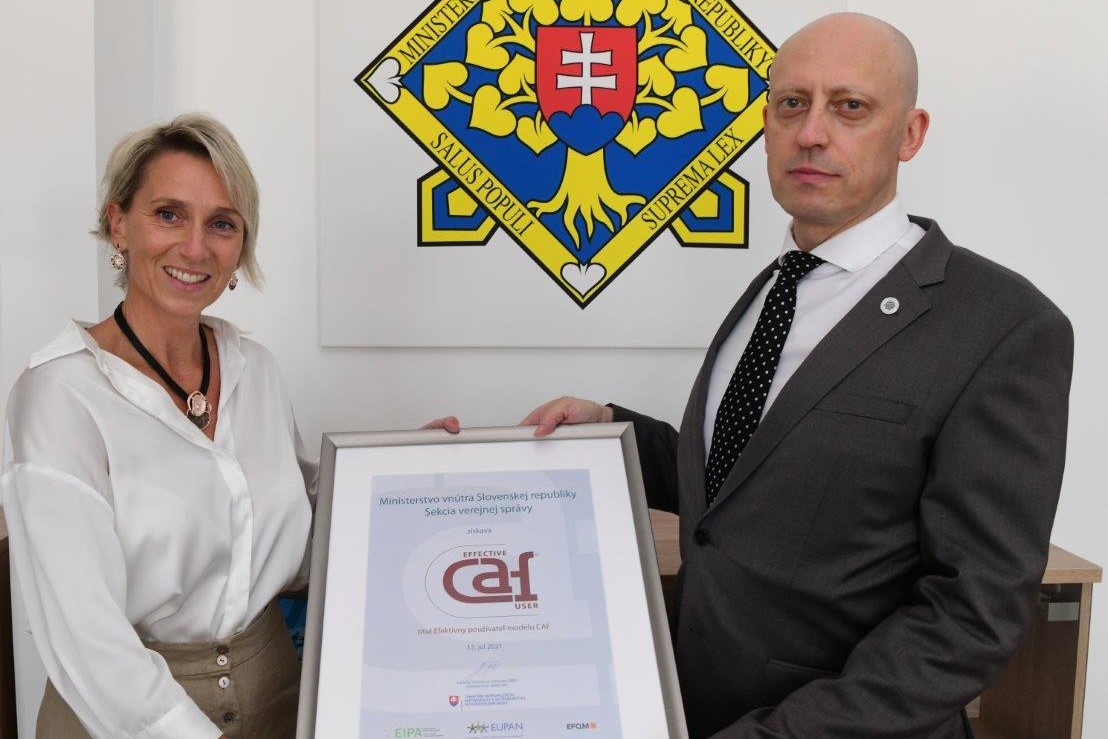 Sekcia verejnej správy Ministerstva vnútra Slovenskej republiky získala titul Efektívny používateľ modelu CAF