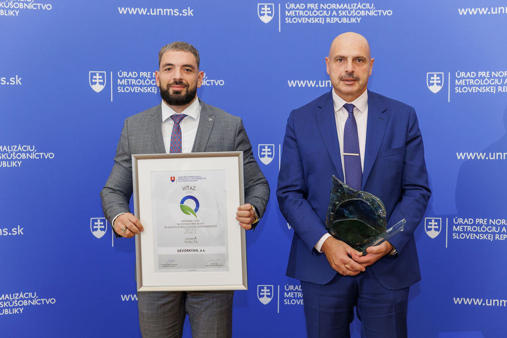 Predstavujeme ďalšieho víťaza Národnej ceny SR za kvalitu a spoločenskú zodpovednosť 2023 (GEVORKYAN, a.s.)